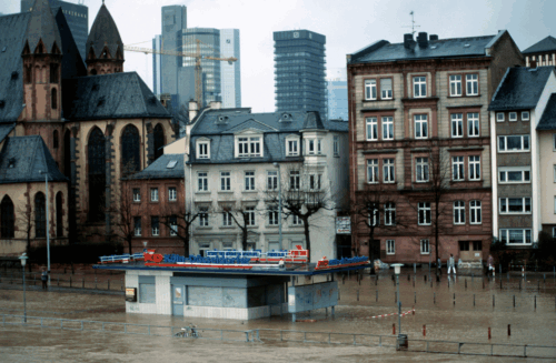 Översvämning, Frankfurt am Main   Foto Hartmut Jungius