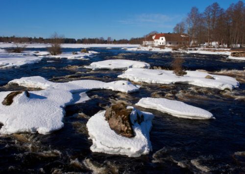 Gysingeforsarna, vårvinter, Dalälven vid Färnebofjärdens nationalpark. Gysingeforsarna, vårvinter, Dalälven vid Färnebofjärdens nationalpark.