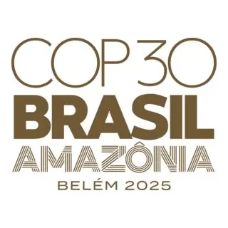 Logotyp med texten COP30, Brazil, Amazonia, Belem 2025