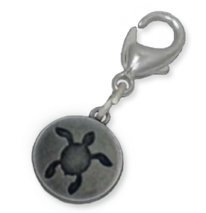 WWFs sköldpaddsberlock med vit cirkel bakom