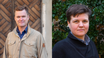 Gustaf-Em Porträttbild på WWFs Generalsekreterare Gustaf Lind (till vänster). Porträttbild på Em Peterson Göthner, politisk expert WWF (till höger).